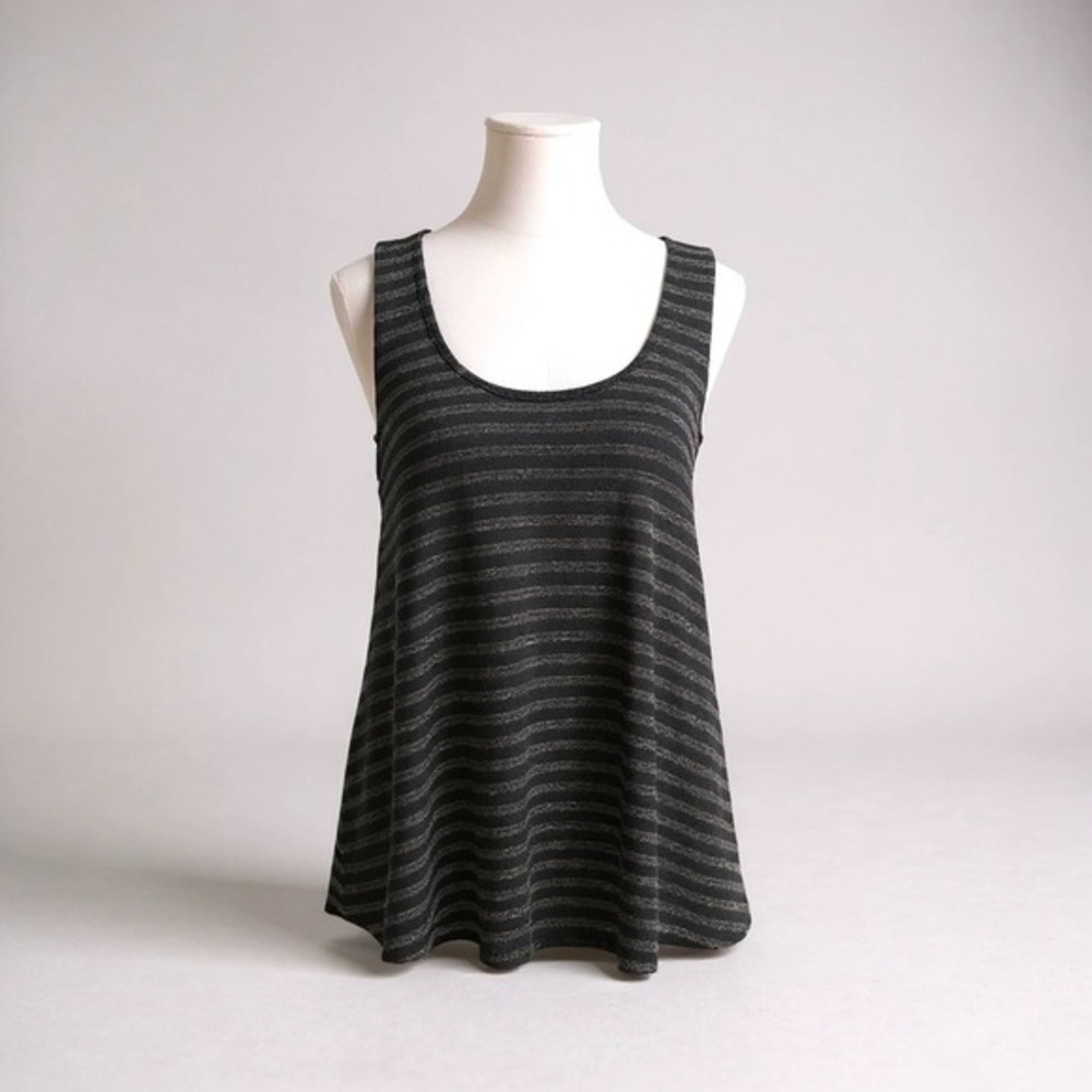 Gothic Casual Metallic Tank Top Sleeveless Sparkle Party Top Black‎ Gold Size L